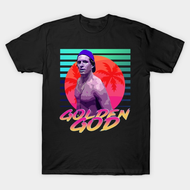 Golden God Neon Retro T-Shirt by Tv Moments